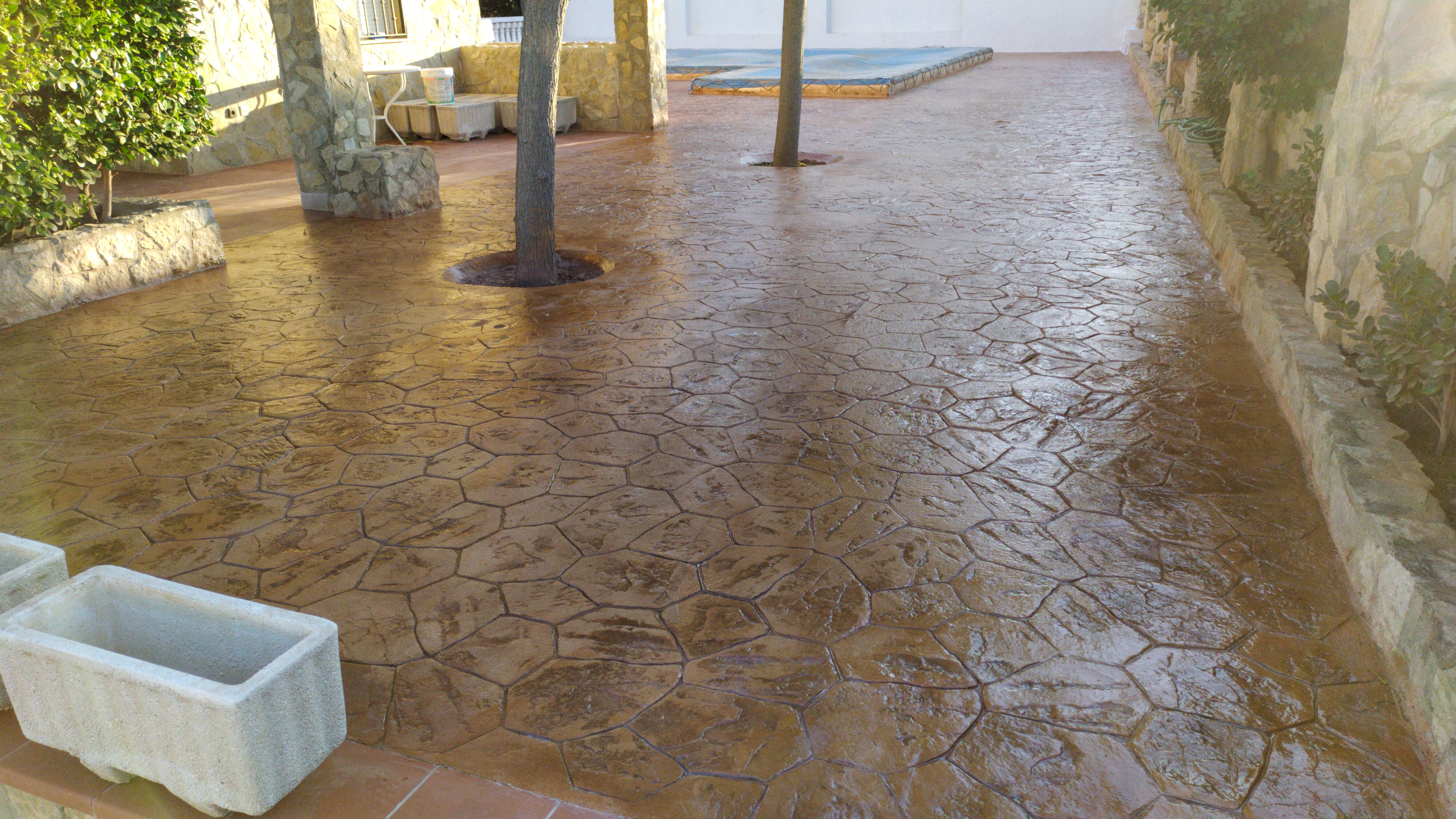 Pavimento impreso en terraza Valencia